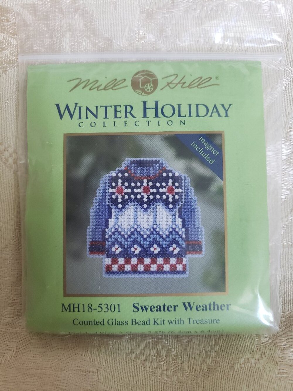 Mill Hill Winter Holiday Collection Sweater Weather Beaded Cross Stitch Kit
